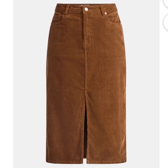 Time and Tru Corduroy Midi Skirt with Front Slit - Picture 4 of 11